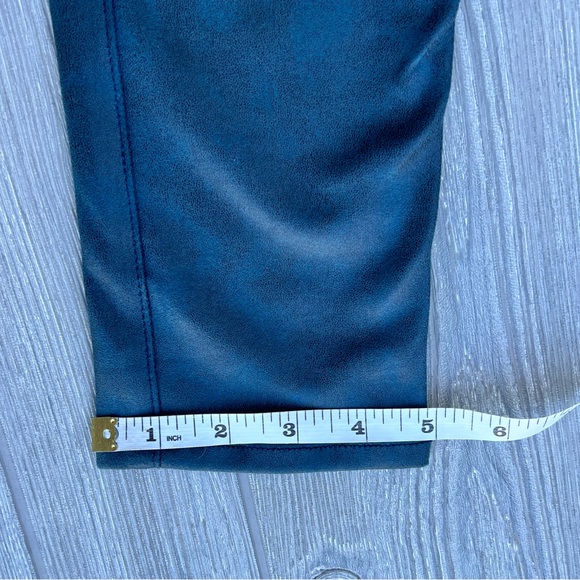 7 for All Mankind Faux Soft Leather Dark Green Skinny Moto Jeggings Size 27 7FAM - Picture 7 of 9